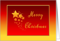 Gold and Red Christmas Card With Stars card