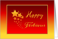 Happy Festivus Gold and Red Card With Stars card