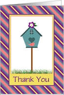 Cute Thank You Birdhouse and Bird/Card For Realtor/Custom card