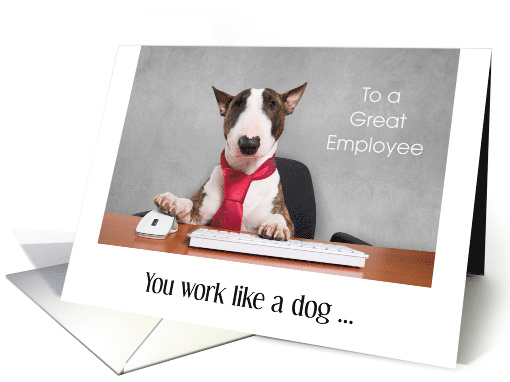 Employee Appreciation Working Hard As A Dog At Desk Red... (1192028)