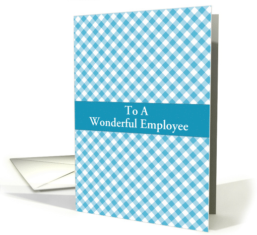 Happy Anniversary Employee/Blue Gingham Custom card (1212438)