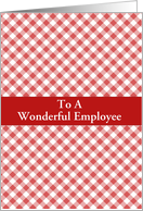 Happy Anniversary Employee/Red Gingham Custom Card