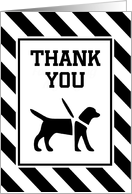 Thank You/Dog Trainer/Dog On Leash/Silhouette/Custom Card