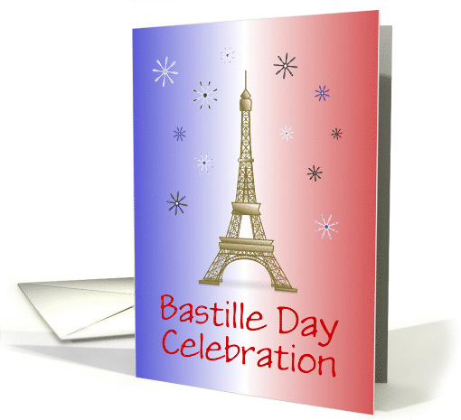 Bastille Day Party Invitation/Eiffel Tower/Blue White Red/Custom card