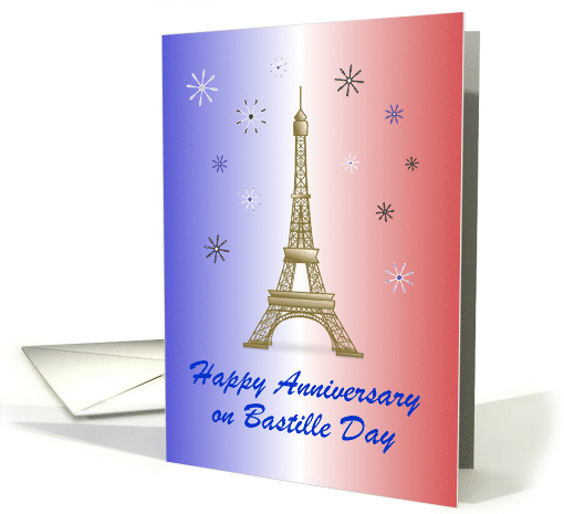 Happy Anniversary on Bastille Day/Eiffel Tower/Blue White... (1240264)