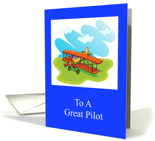 Happy Birthday To A Great Pilot With Plane Sky Clouds card (1243922)
