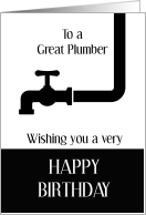 Funny Happy Birthday Card For Plumber With Water Pipes card