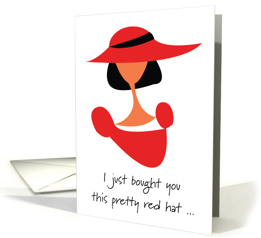April Fools' Red Hat Funny Card With Lady In Red Hat card (1249046)