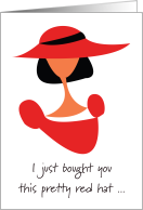 April Fools’ Red Hat Funny Card With Lady In Red Hat card