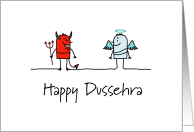 Happy Dussehra Angel And Devil Card