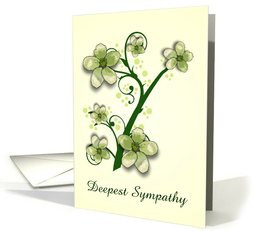 Deepest Sympathy Green and Yellow Floral Designed Custom card