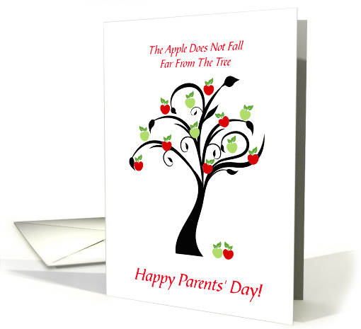 Parents' Day Humor Apple Does Not Fall Far Proud To Be Your Fruit card