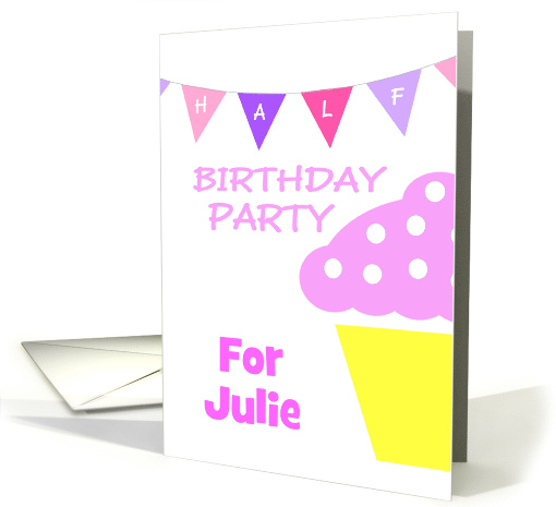 Half Birthday Party Invitations Party/Custom Name Card For Girls card