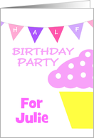 Half Birthday Party Invitations Party/Custom Name Card For Girls card