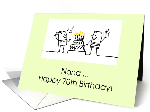 70th Birthday For Nana With Cake Candles And Gift card (1295876)