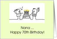 70th Birthday For Nana With Cake Candles And Gift card