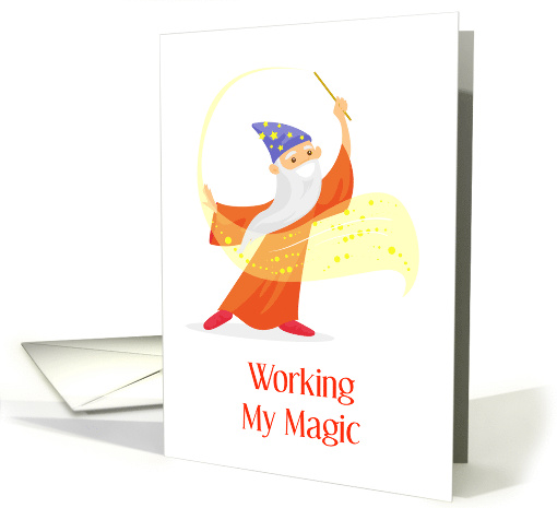 Wizard Working His Magic For Secret Pal To Feel Better Soon card