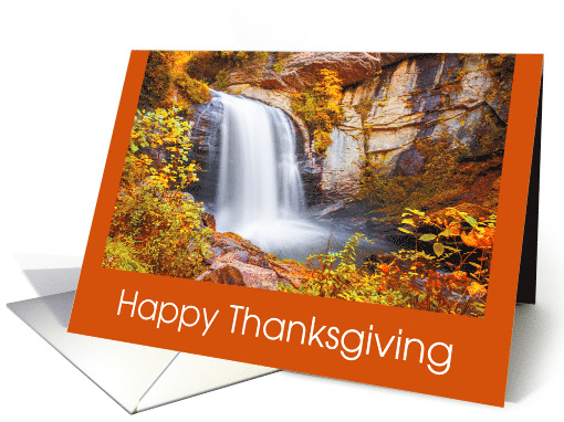 Thanksgiving Holliday Autumn Waterfall Photo card (1309634)