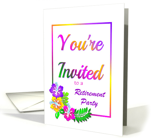 Colorful Floral Designed Customizable Retirement Party Invitation card