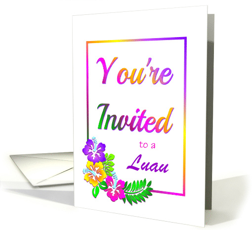 Colorful Floral Invitation/Luau/Hawaiian Party/Custom card (1345122)