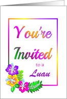 Colorful Floral Invitation/Luau/Hawaiian Party/Custom Card