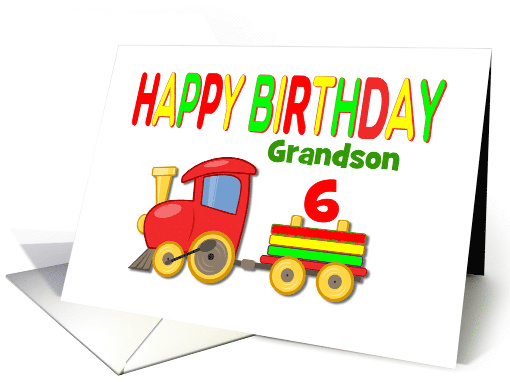 Happy Birthday/Train/Age 6/For Grandson/Custom card (1349494)