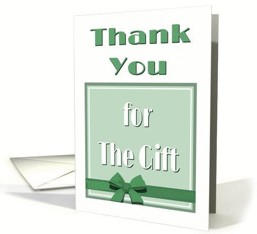 Thank You For The Gift-Green Gift Box With Bow card (1373152)