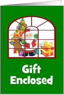 Gift Enclosed-Santa and Bag Of Toys-Custom card