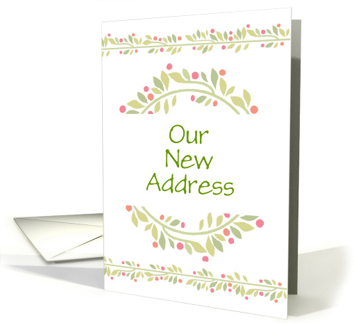 New Address-Holly Wreath and Garland-Custom card (1413056)