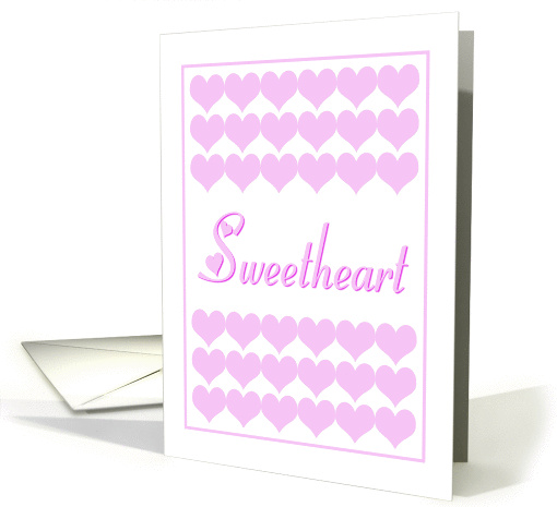 Pink Valentine Hearts For Your Sweetheart card (1421442)