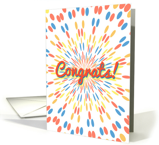 Congratulations-Colorful Bursts-Orange Text card (1421462)