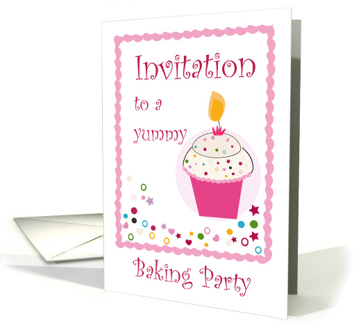 Baking Party Invitation With Yummy Cupcake card (1477584)