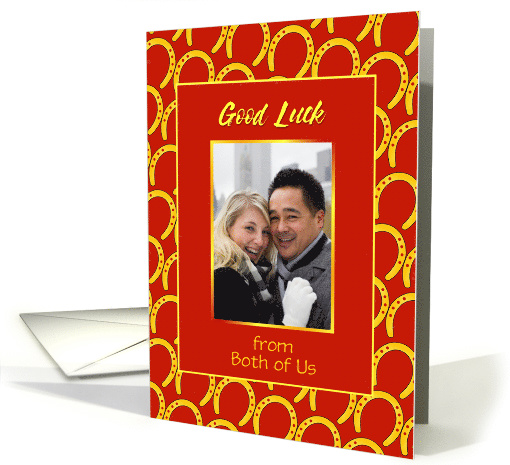 Good Luck From Both Of Us Custom Card With Horseshoes card (1484482)