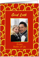 Good Luck From Both Of Us Custom Card With Horseshoes card
