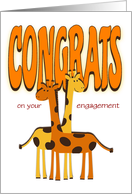 Congrats On Your Engagement Giraffes Custom card