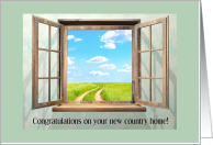 Congratulations New Country Home With Country Road And Sky card