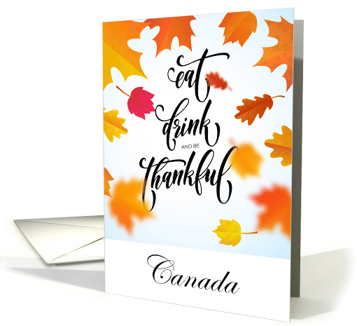Canadian Thanksgiving Red Orange And Yellow Leaves card (1543792)