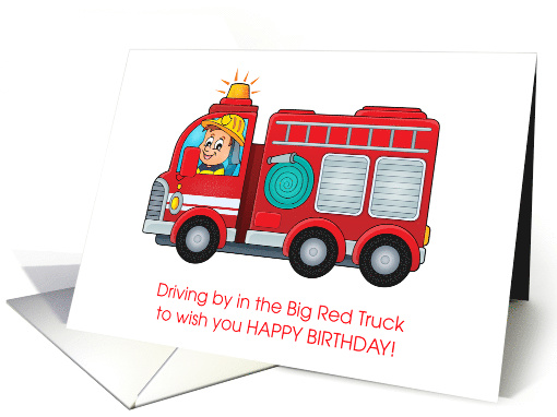 Birthday For Youth Boy With A Big Red Firetruck card (1568404)