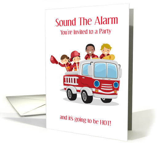 Invitation Kids Birthday Party With Fire Truck card (1568910)