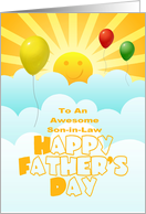 Fathers Day For Son-In-Law With Balloons Sunshine Happy Face card