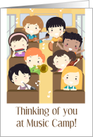 Thinking Of You At Music Camp Children On Bus With Instruments card