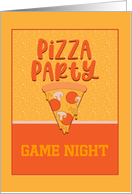 Game Night Pizza Party Invitation Piece Of Pizza And Dripping Cheese card