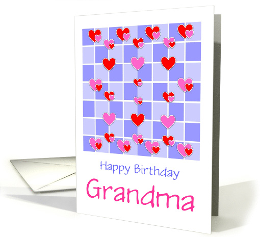 Happy Birthday For Grandma/Hearts/Custom card (212930)