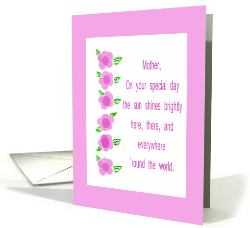 Mother's Day Poem-For Mom-Cute Pink Flowers card (416866)