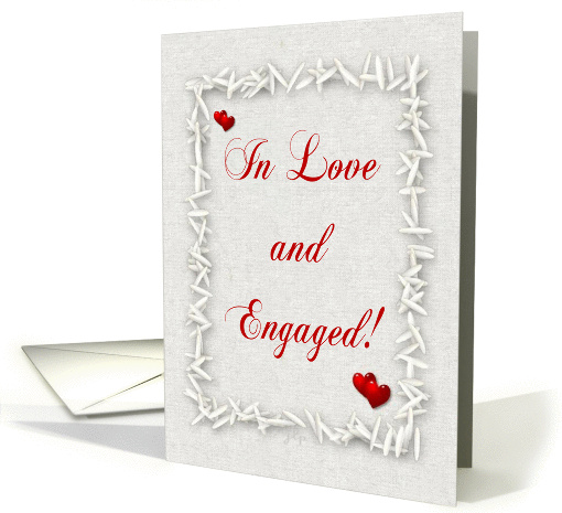 In Love and Engaed-Engagement Party-Hearts`n Rice card (455825)