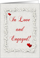In Love and Engaed-Engagement Party-Hearts`n Rice card