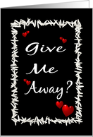 Rice and Red Hearts-Give My Away-Wedding Party card