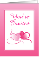 Pink Hearts-Wedding Anniversary Party Invitation/Custom card