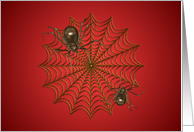 Spider In Web-Halloween Party-Invitation card