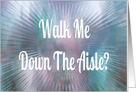 Will You Walk Me Down The Aisle? Purple and Blue Abstract card